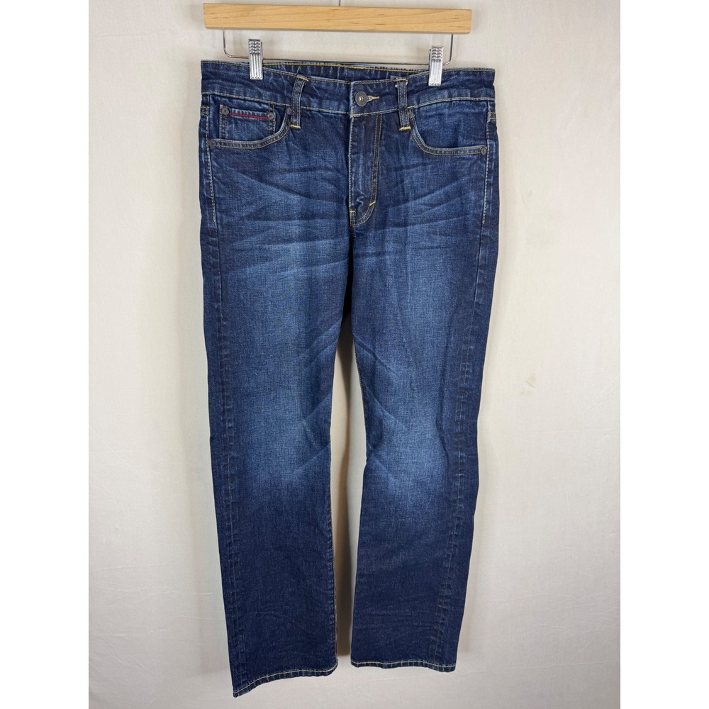 DH3 selvedge Jett Mens Low Slim Fit Straight‎ Leg Dark Wash Stretch Jeans 32x30